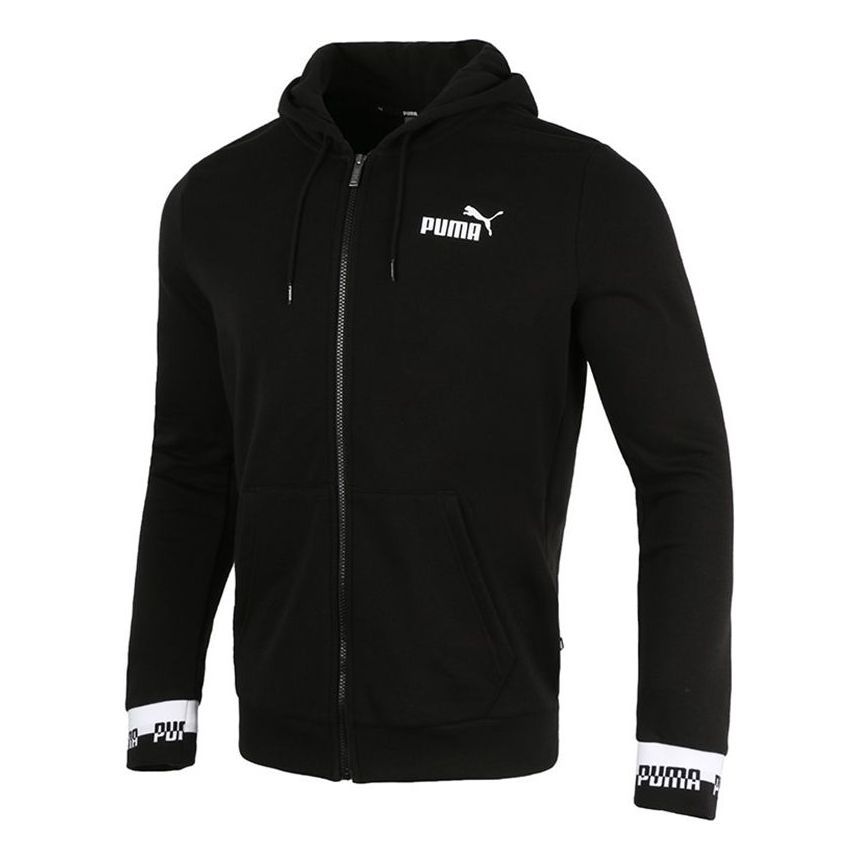 Puma Amplified Full-Zip Hoodied Jacket 'Black White' 588812-01 sold by KicksCrew
