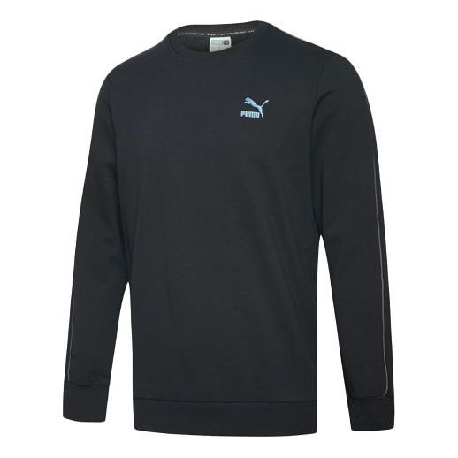Puma Iridescent Crewneck Sweatshirt 'Black White Blue' 597902-61 sold by KicksCrew