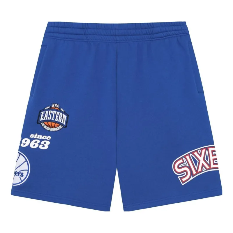 Mitchell & Ness 76 x NBA Philadelphia 76ers Team Origins Fleece Shorts 'Blue' PSHR4851-P76YYPPPROYA sold by KicksCrew