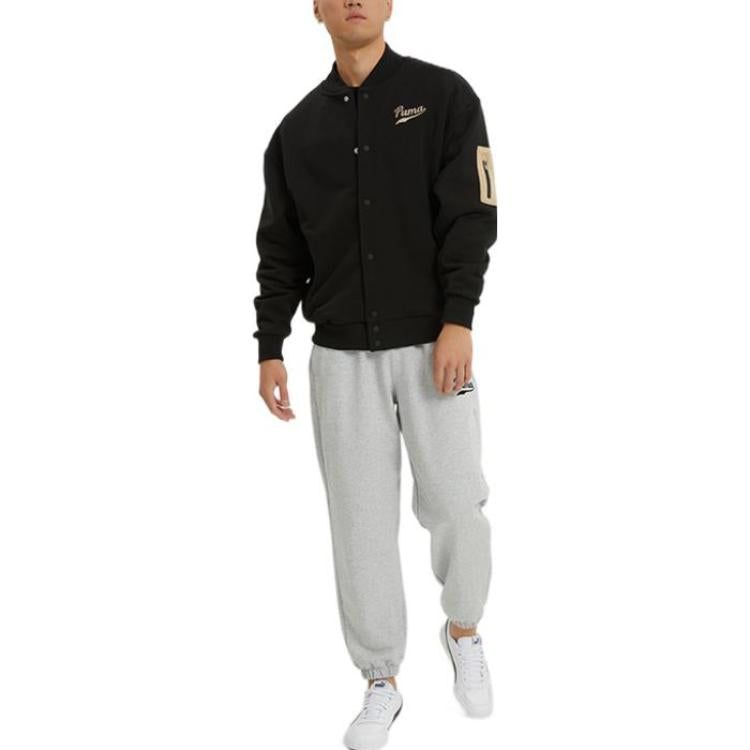 Puma Logo Baseball Jacket 'Black' 536788-01 sold by KicksCrew product image thumbnail 3