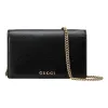 (WMNS) Gucci Chain Wallet With Gucci Script 'Black Leather' 772643-0OP0N-1000 sold by KicksCrew