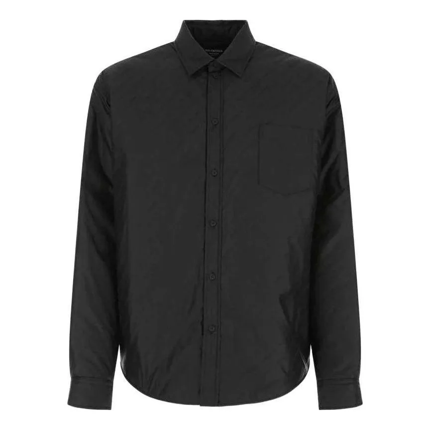Balenciaga Allover Logo Shirt 'Black' 681457TKO401000 sold by KicksCrew
