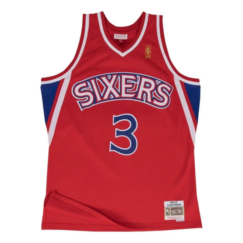 Mitchell & Ness NBA Swingman Jersey Philadelphia 76ers Road 1996-97 Allen Iverson 'Red' SMJYGS18199-P76SCAR96AIV sold by KicksCrew