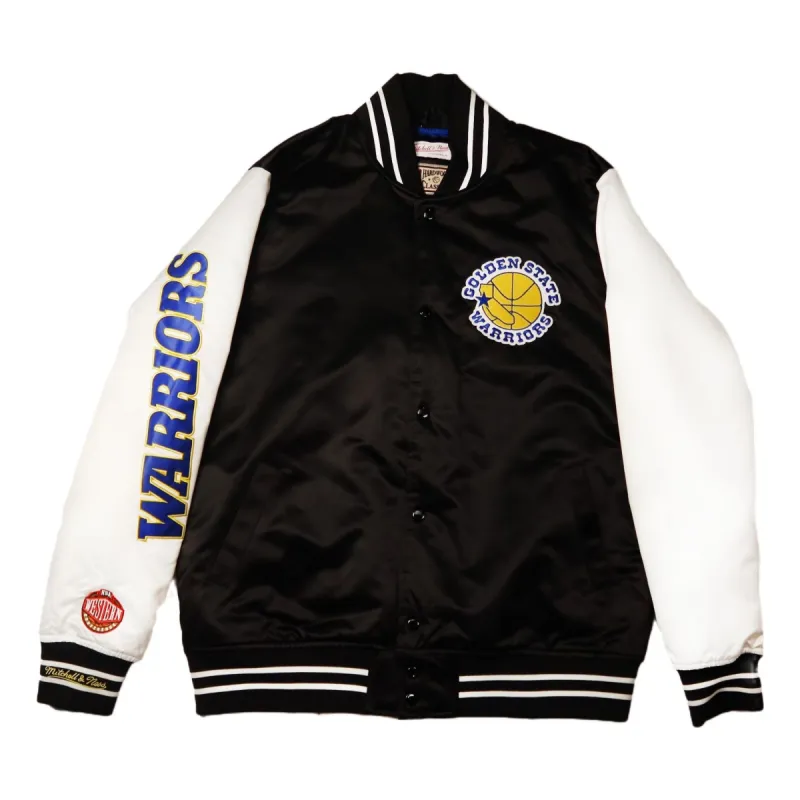 Mitchell & Ness x NBA Team Origins Varsity Satin Jacket 'Golden State Warriors' OJBF4854-GSWYYPPPBKWH sold by KicksCrew