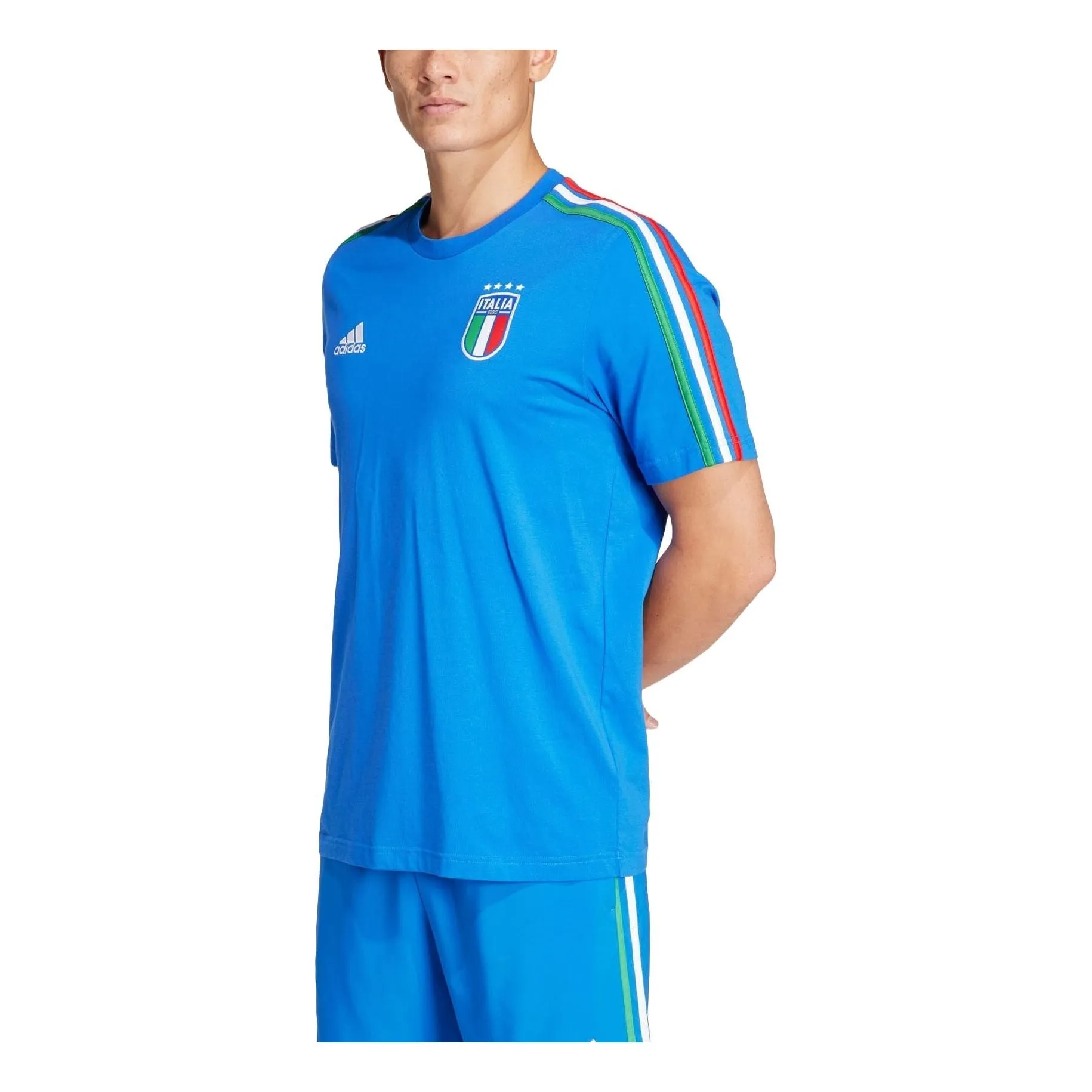 adidas Italy DNA 3-Stripes Football T-shirt 'Blue' IU2108 sold by KicksCrew