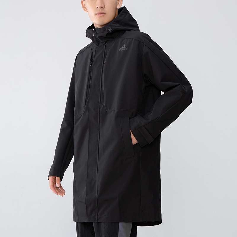 Adidas Tech Woven Long Jacket 'Black' H39267 sold by KicksCrew product image thumbnail 4