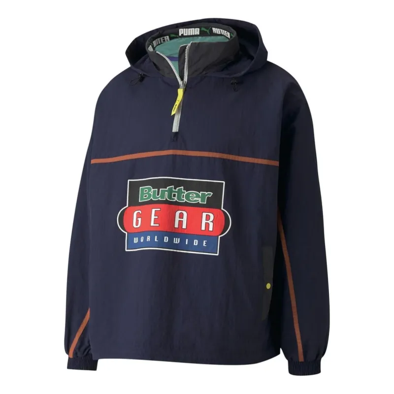 Puma X Butter Goods Lightweight Pop Over Top Half Zip Hoodie 'Navy' 534055-84 sold by KicksCrew
