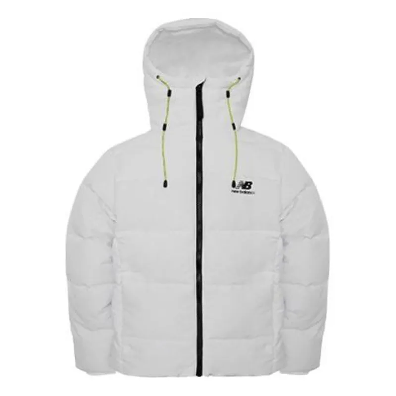 New Balance Warm Down Jacket 'White Black' AMJ04359-MUN sold by KicksCrew