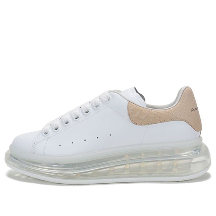 (WMNS) Alexander McQueen Clear Sole Oversized Sneaker 'Beige Embossed Suede Crocodile' 650796WHZ4V9728 sold by KicksCrew