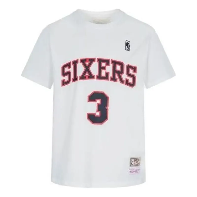 Mitchell & Ness x NBA Philadelphia 76ers T-shirt 'Allen Iverson 3' MNJYSST230132-WHITE sold by KicksCrew