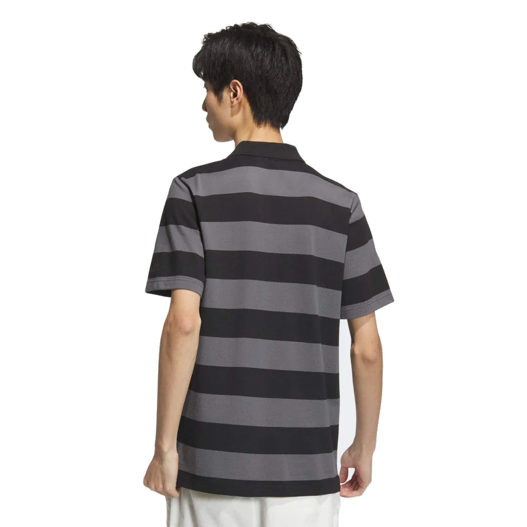 adidas Pique Stripe Polo Shirt 'Black Grey' JI9057 sold by KicksCrew product image thumbnail 2