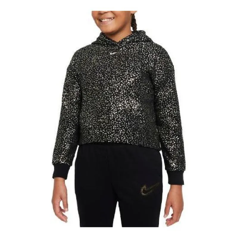 (GS) Nike Sportswear Printed Fleece Hoodie 'Black' DV3226-010 sold by KicksCrew