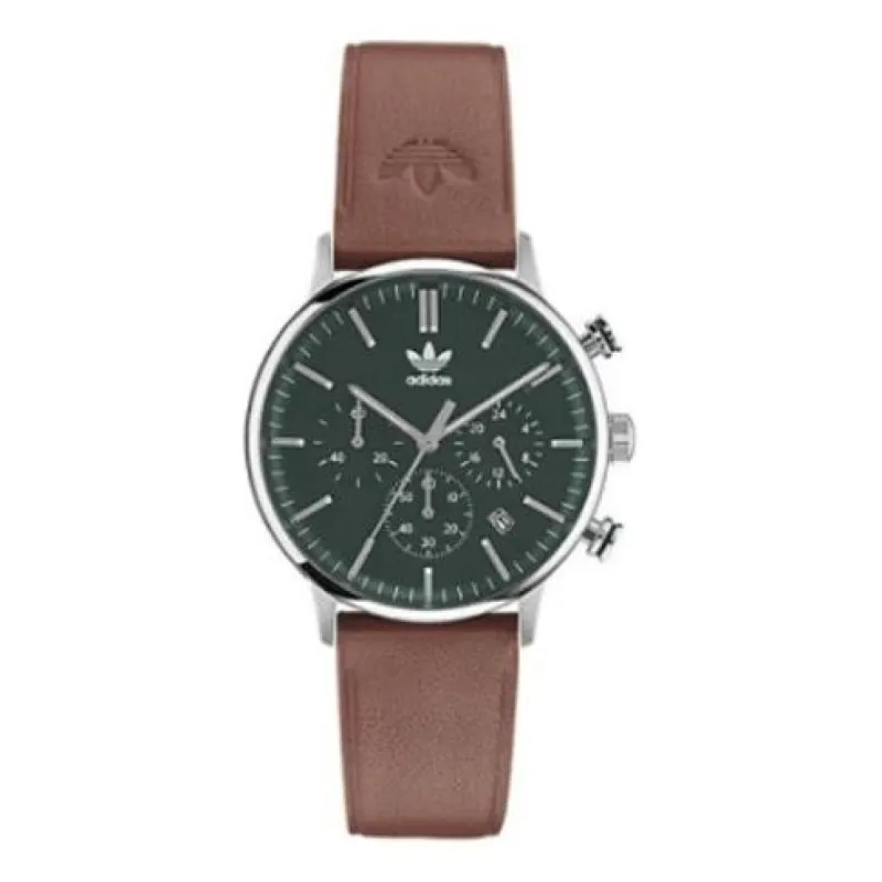 adidas Code 1 Chrono Style Brown Eco Leather Strap Watch 'Brown Green' AOSY225312I sold by KicksCrew