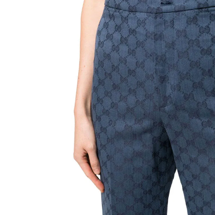 (WMNS) Gucci GG Linen Cotton Jacquard Pant 'Light Blue' 756517-ZAMC5-4258 sold by KicksCrew product image thumbnail 5