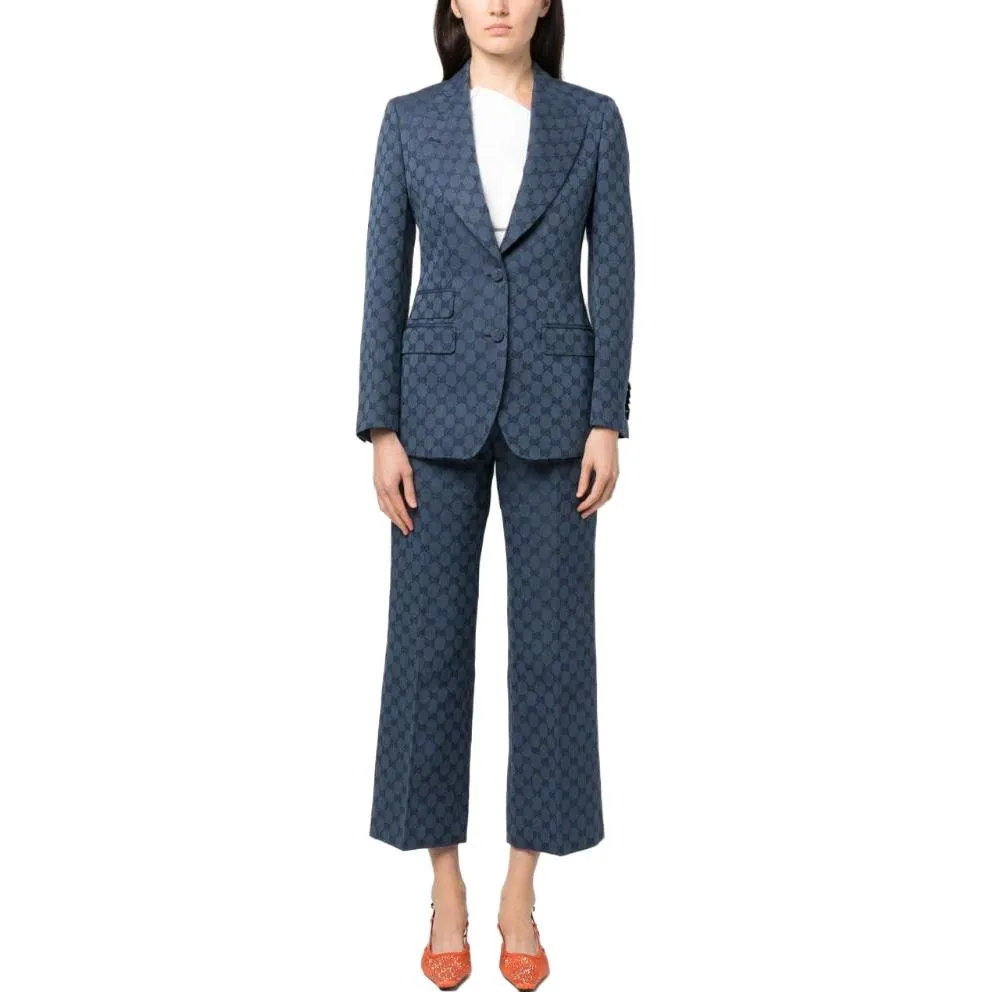 (WMNS) Gucci GG Linen Cotton Jacquard Pant 'Light Blue' 756517-ZAMC5-4258 sold by KicksCrew product image thumbnail 2