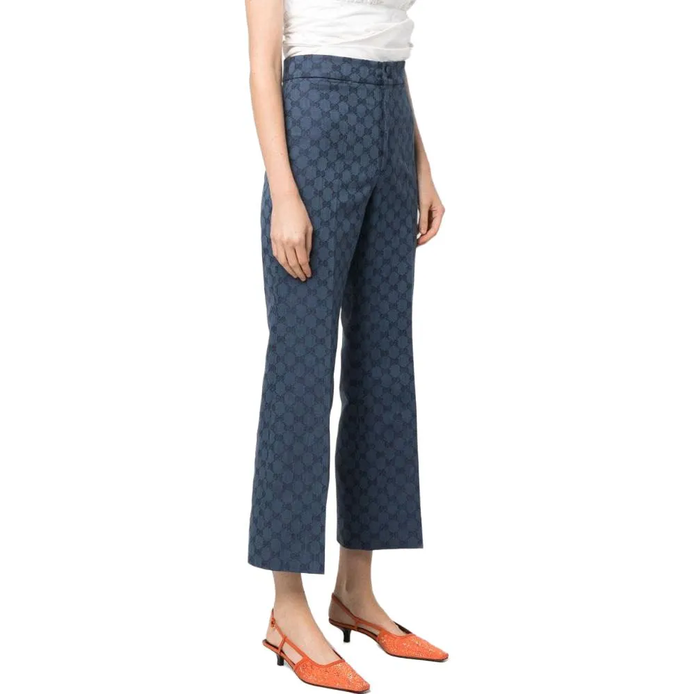 (WMNS) Gucci GG Linen Cotton Jacquard Pant 'Light Blue' 756517-ZAMC5-4258 sold by KicksCrew product image thumbnail 4
