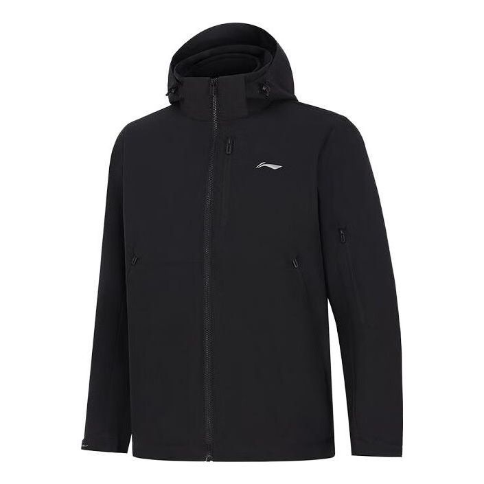 Li-Ning Logo 3-in-1 Polar Fleece Hooded Jacket 'Black' AWBT015-5 sold by KicksCrew