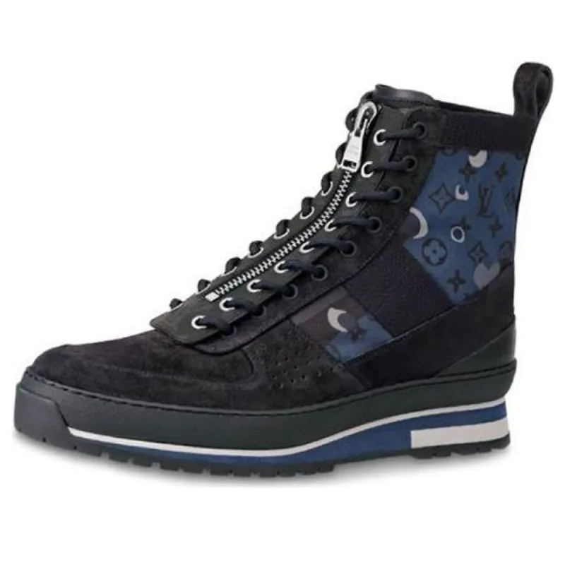 LOUIS VUITTON Harlem Ankle Sneakers 'Blue Black' 1A5Y6M sold by KicksCrew