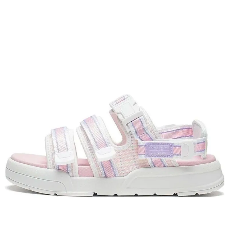 (WMNS) Li-Ning Coca Sandals 'White Lavender Pink' AGUS004-1 sold by KicksCrew