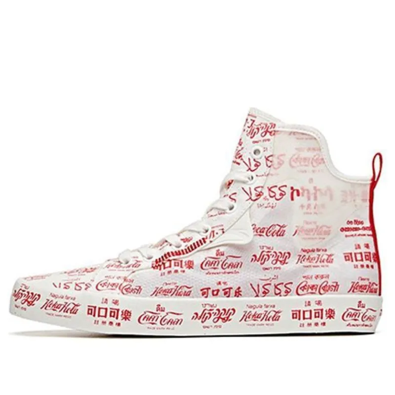 ANTA x Coca Cola Canvas High 'White Red' 112028656-8 sold by KicksCrew