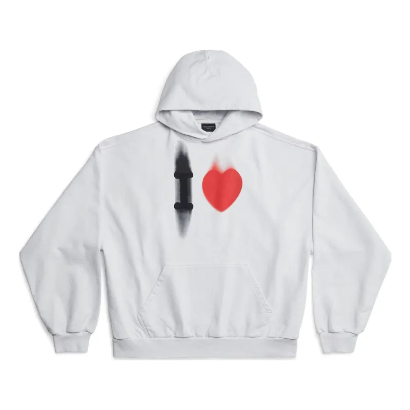 Balenciaga I Love Hoodie Medium Fit 'White' 742603TOVH59081 sold by KicksCrew