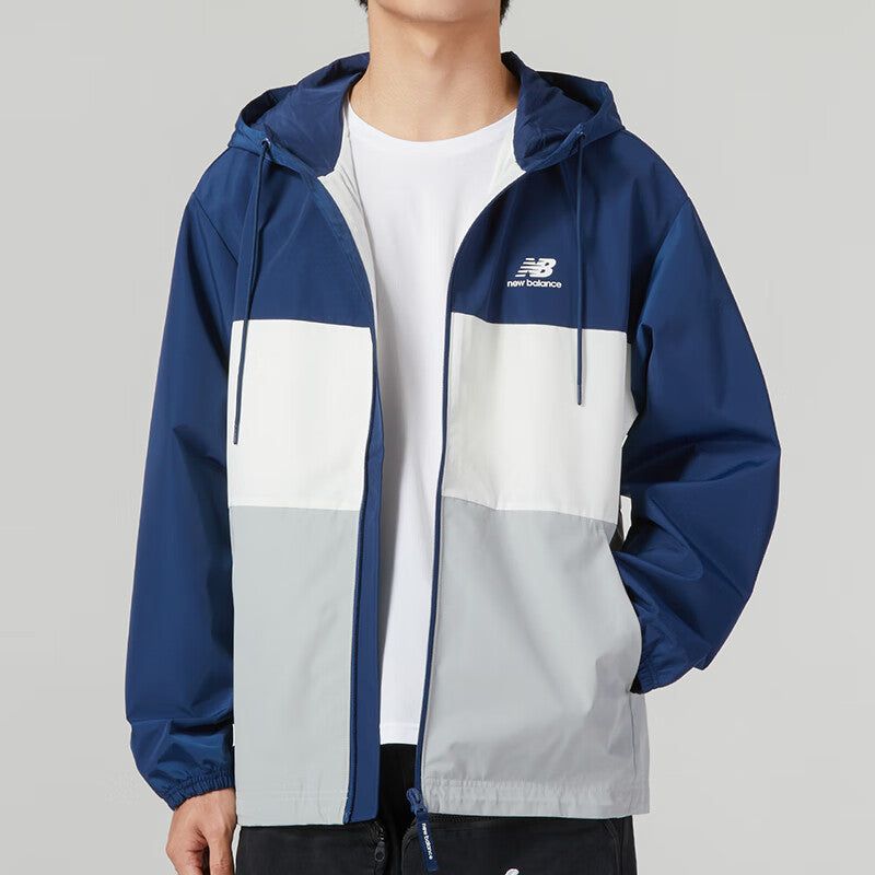 New Balance Lifestyle Hooded Jacket 'Blue White Grey' 5AD38011-NV sold by KicksCrew product image thumbnail 4