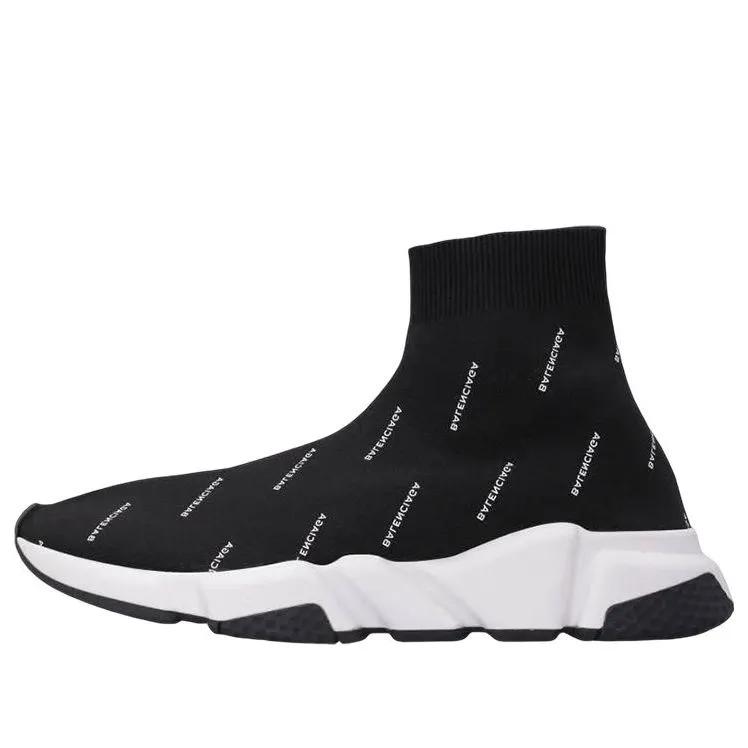 Balenciaga Speed 1.0 Sneakers 'Black Logo Print' 506336W06501006 sold by KicksCrew