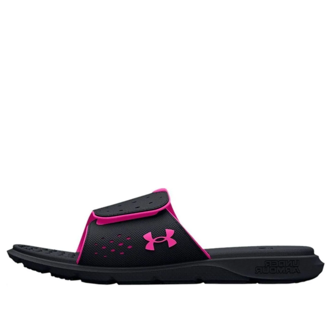 (WMNS) Under Armour Ignite Pro Slides 'Black Pink' 3026027-002 sold by KicksCrew