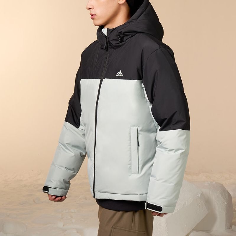 adidas Colorblock Hooded Down Jacket 'Black White' IT8723 sold by KicksCrew product image thumbnail 4