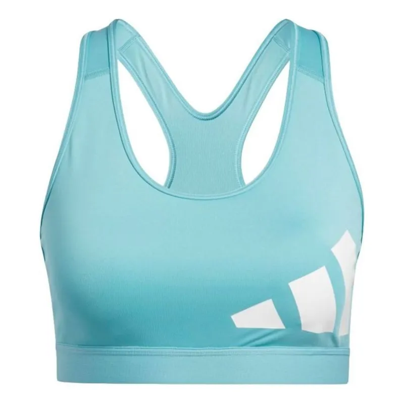 (WMNS) adidas Believe This Medium-Support Workout Logo Bra 'Blue' GR8025 sold by KicksCrew