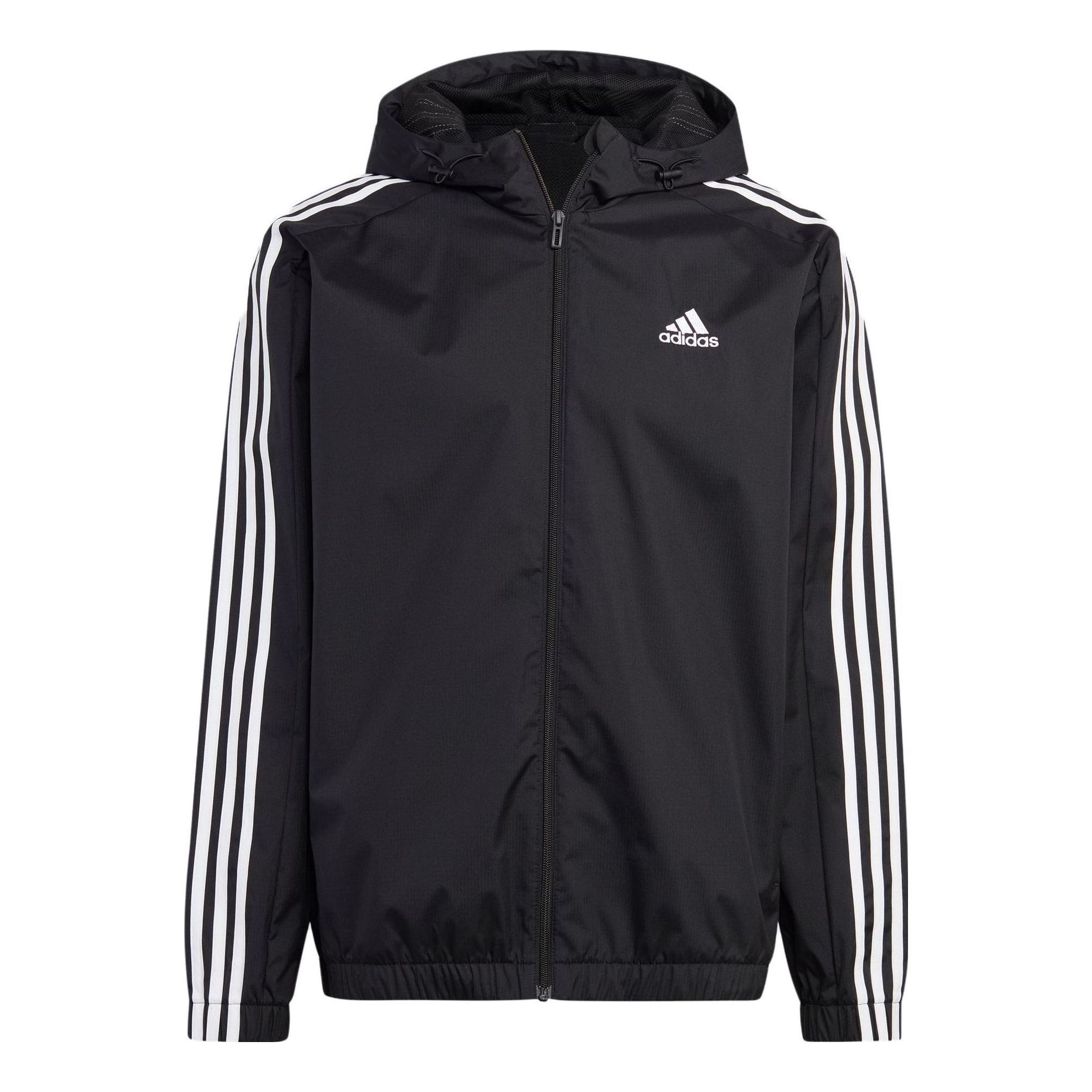 Adidas Essentials 3-Stripes Woven Windbreaker 'Black' IB0384 sold by KicksCrew