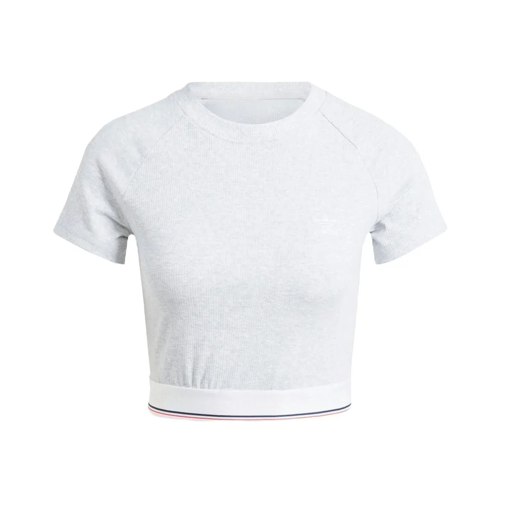 (WMNS) adidas CS Rib T-Shirt 'White' IS2318 sold by KicksCrew