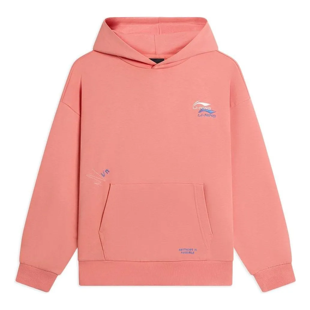 Li-Ning Embroidered Logo Hoodie 'Orange' AWDSF73-10 sold by KicksCrew