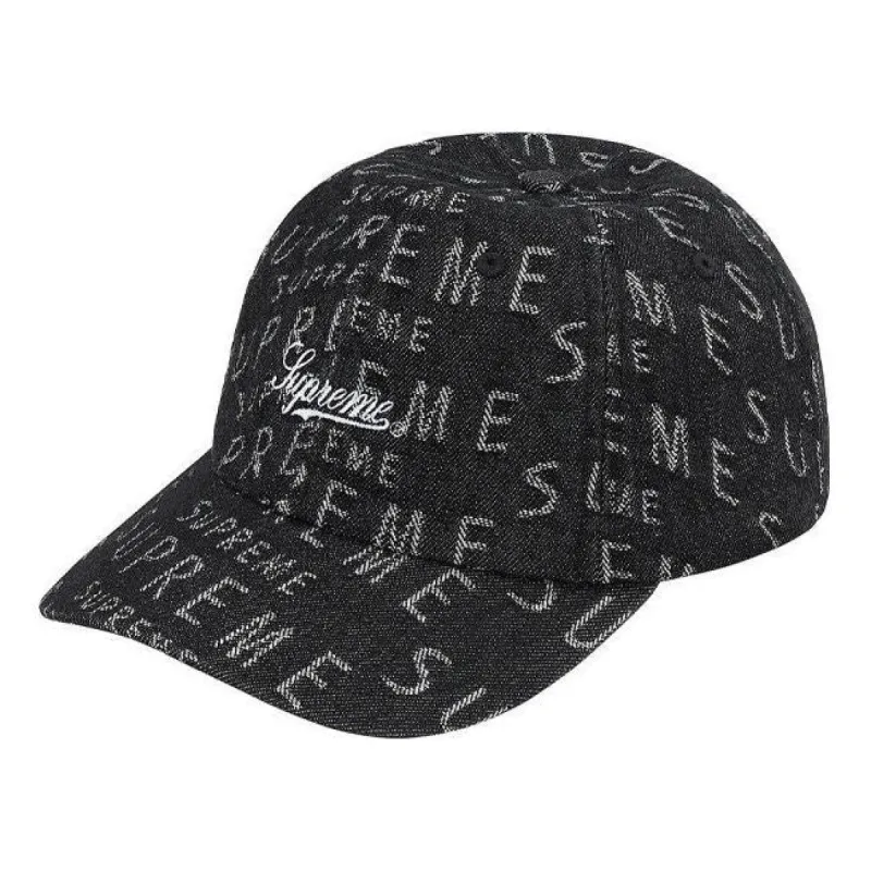 Supreme Warp Jacquard Logos Denim 6-Panel 'Black White' SUP-SS21-819 sold by KicksCrew