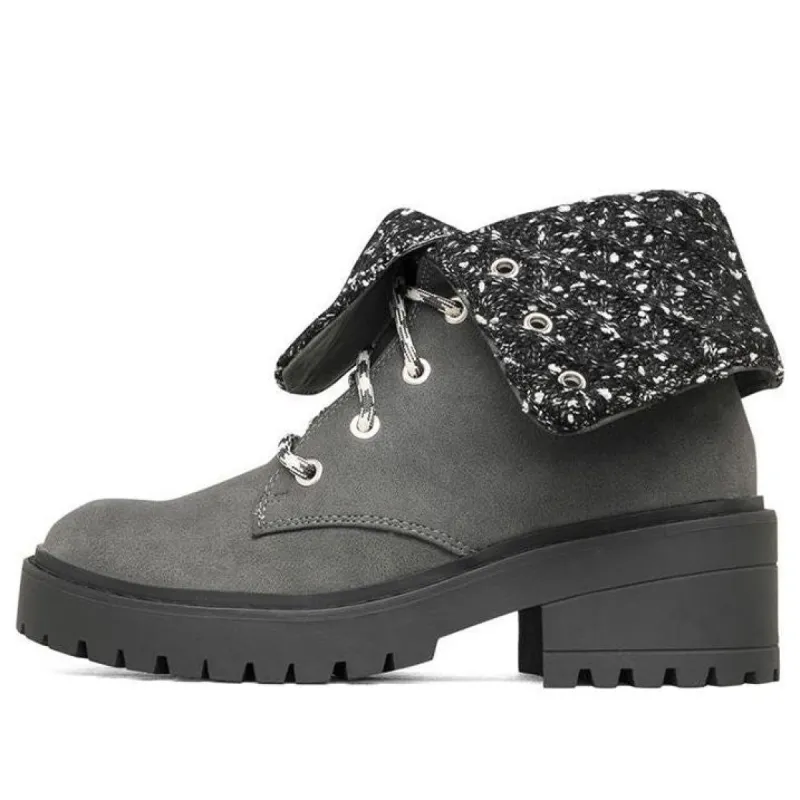 (WMNS) Skechers Teen Spirit Knit Buzz Ankle Boot 'Black Charcoal' 167059-BKCC sold by KicksCrew