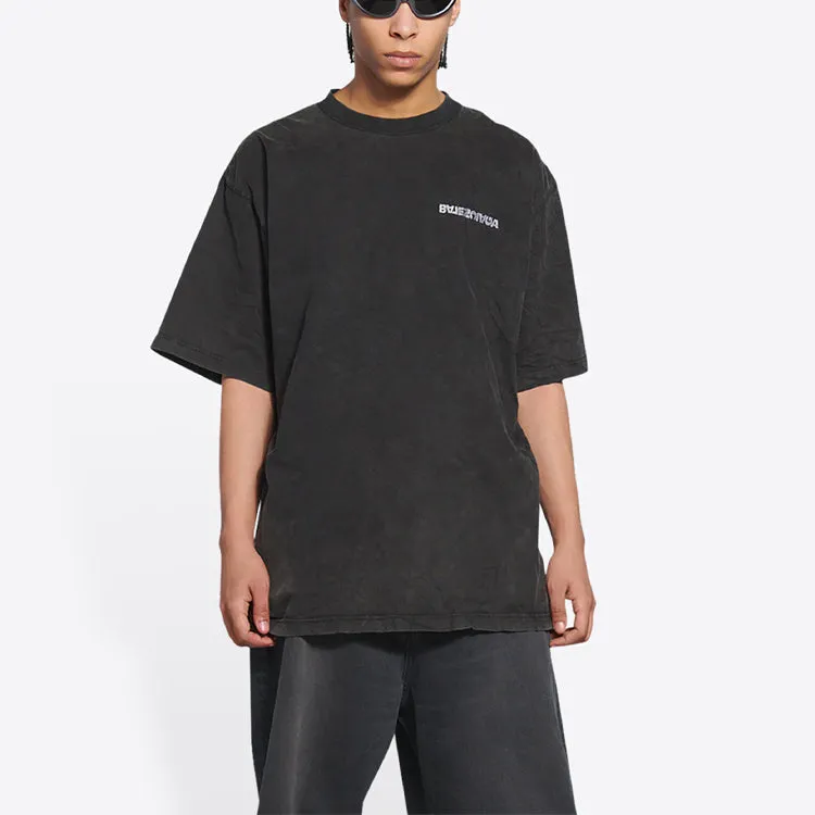Balenciaga Turn Slit T-Shirt 'Washed Black' 675016TLVB39034 sold by KicksCrew product image thumbnail 3