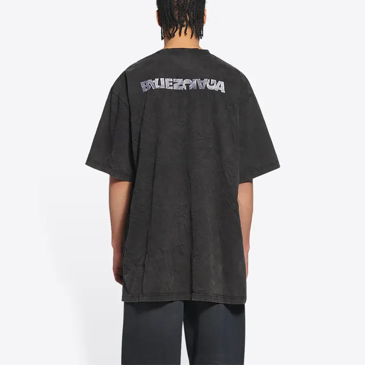Balenciaga Turn Slit T-Shirt 'Washed Black' 675016TLVB39034 sold by KicksCrew product image thumbnail 4
