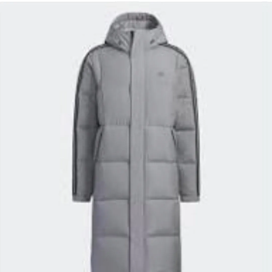 adidas Long Down Jacket Asia Sizing 'Grey' IT8715 sold by KicksCrew