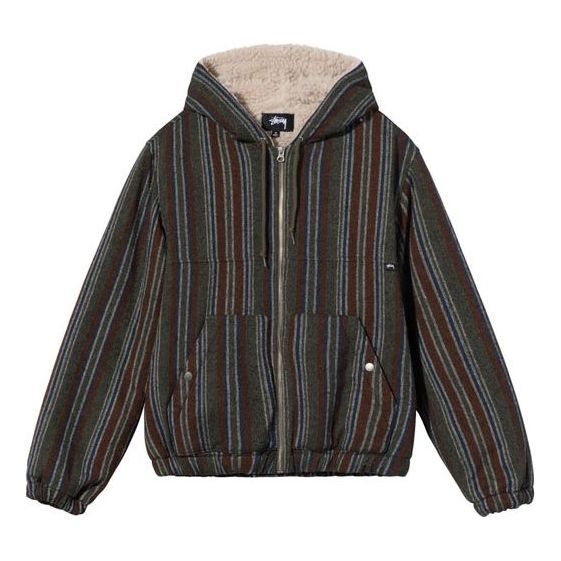 Stussy Wool Stripe Work Jacket 'Brown' 1156061 sold by KicksCrew