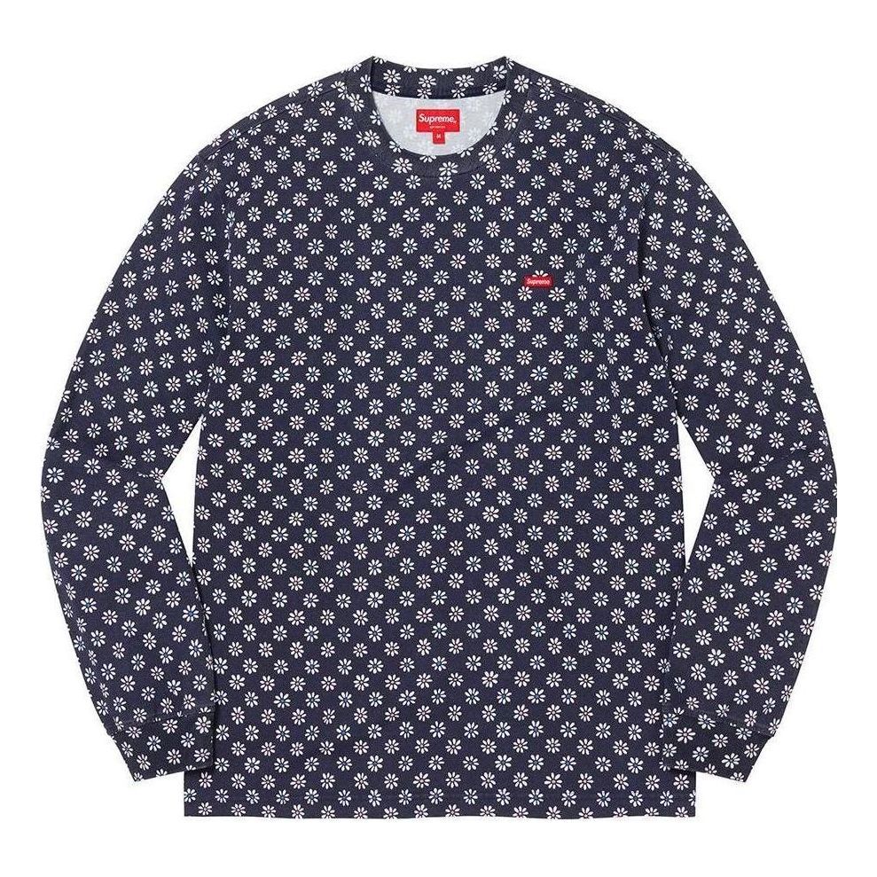 Supreme Small Box L/S Tee 'Navy White' SUP-FW22-783 sold by KicksCrew