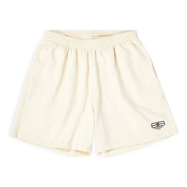 Balenciaga BB Paris Icon Sweat Shorts 'Beige' 676137TMVG69069 sold by KicksCrew
