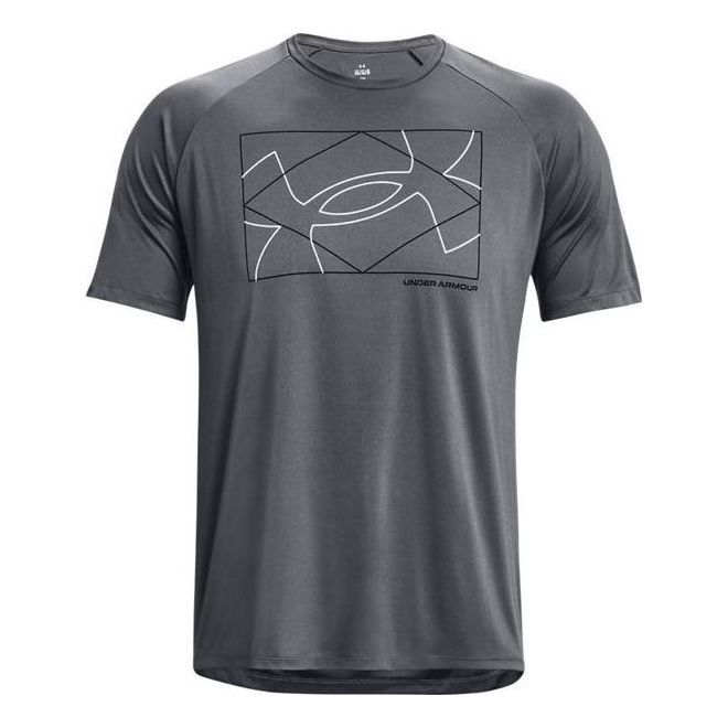 Under Armour Velocity Logo Print Round Neck Training T-shirt 'Grey' 1377141-012 sold by KicksCrew