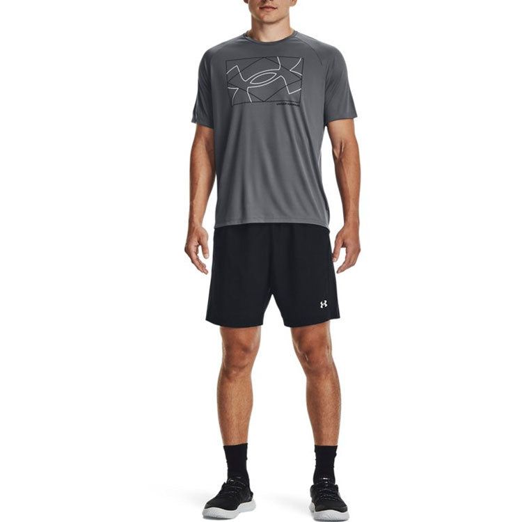 Under Armour Velocity Logo Print Round Neck Training T-shirt 'Grey' 1377141-012 sold by KicksCrew product image thumbnail 5