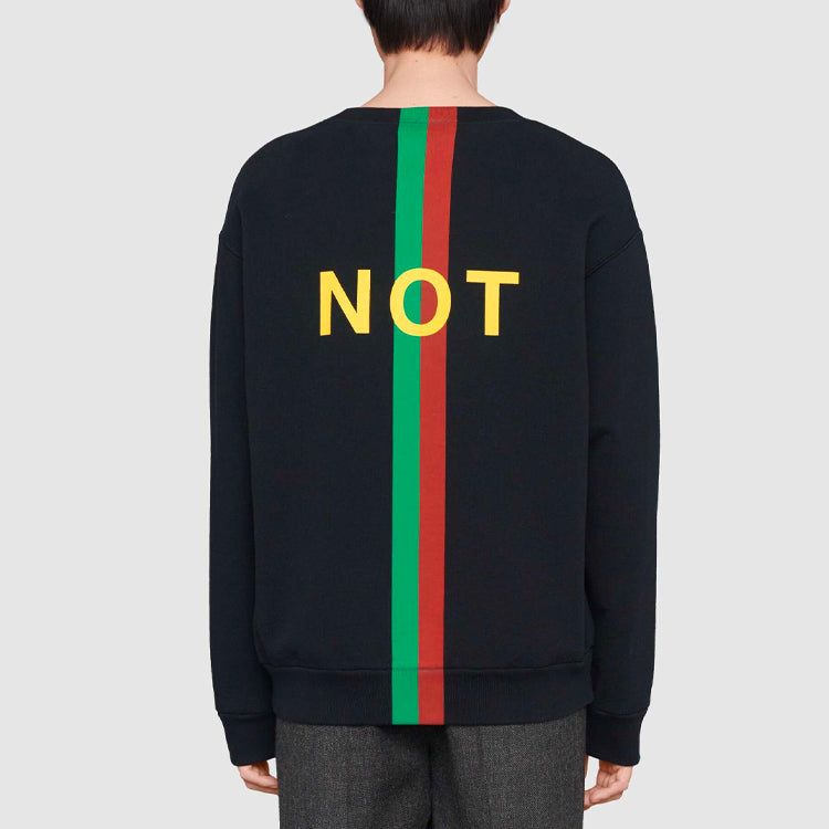 Gucci 'Fake/Not' Print Cotton Jersey Sweatshirt 'Black' 635847-XJCXY-1082 sold by KicksCrew product image thumbnail 5
