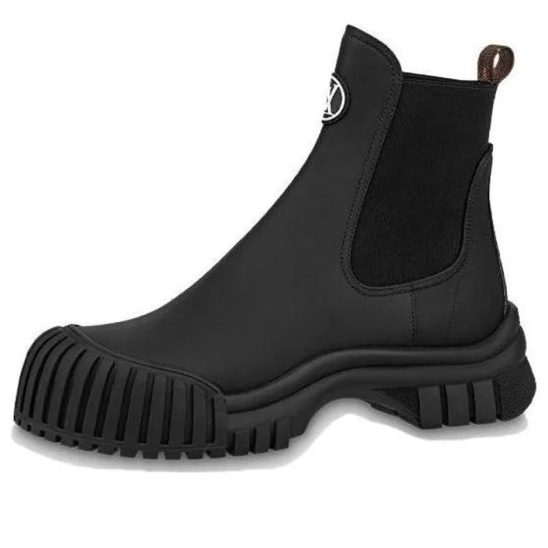 (WMNS) LOUIS VUITTON Ruby Flat Ankle Boots 'Black' 1ABUI1 sold by KicksCrew