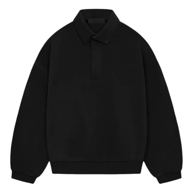 Fear of God Essentials SS24 Long Sleeve Polo Shirt 'Jet Black' 192SP244394F sold by KicksCrew