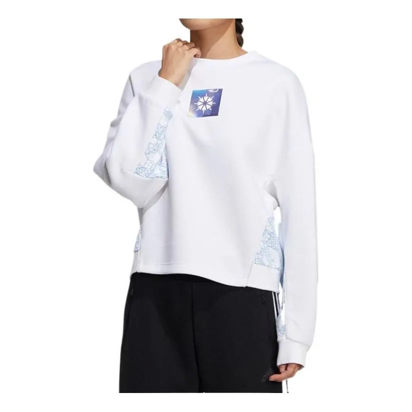 (WMNS) adidas Crew Sweatshirt 'White Blue' HE2918 sold by KicksCrew product image thumbnail 3