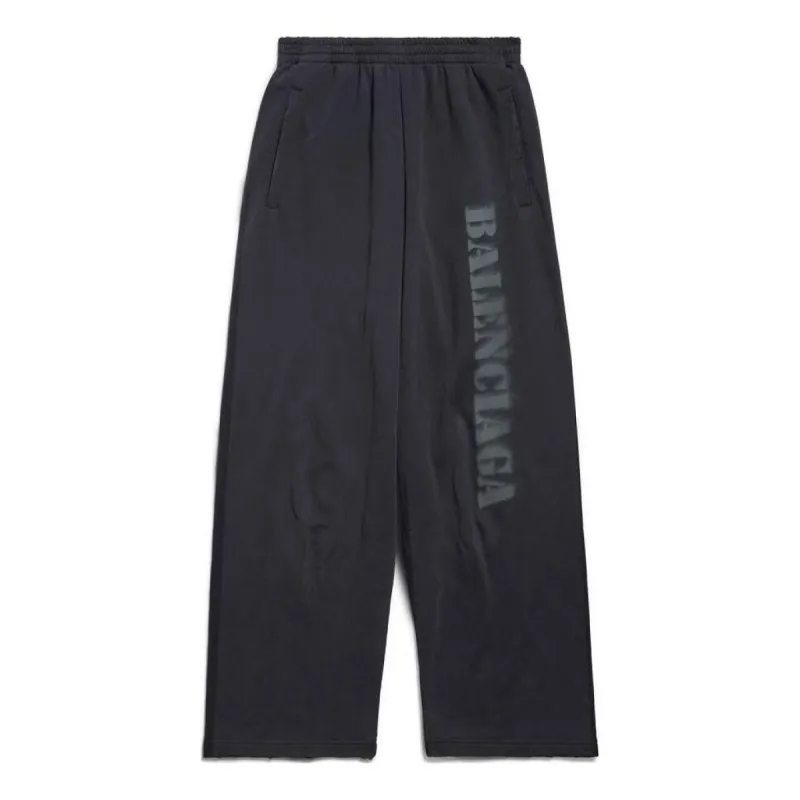 Balenciaga Stencil Type Baggy Sweatpants 'Black Grey' 771081TQVA41750 sold by KicksCrew