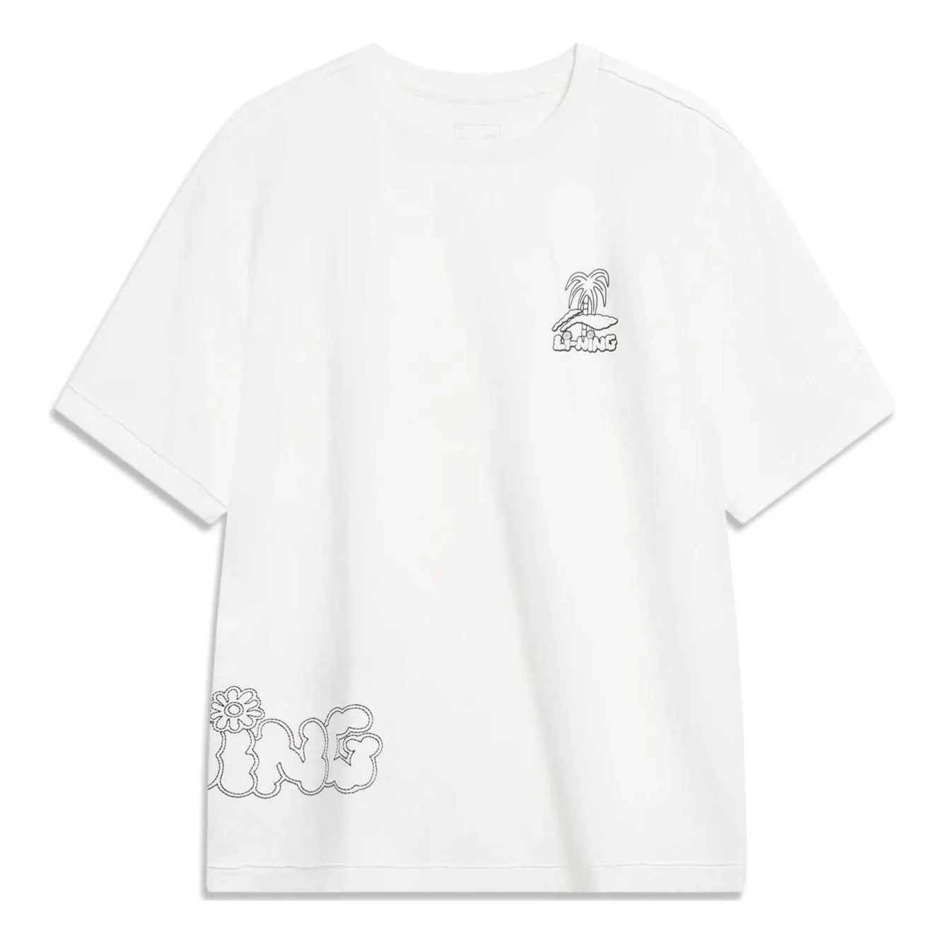 Li-Ning Coconut Palm Graphic T-shirt 'White' AHST189-6 sold by KicksCrew