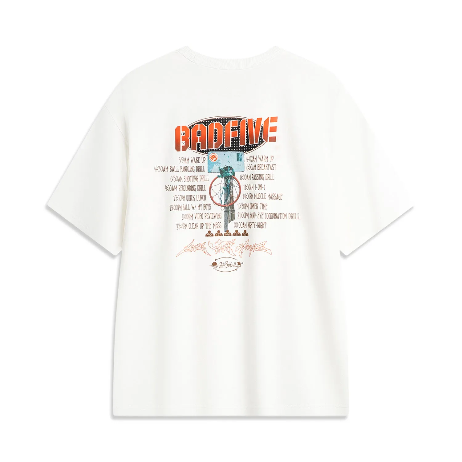 Li-Ning BadFive Hoops Graphic T-shirt 'White' AHSU149-1 sold by KicksCrew product image thumbnail 2